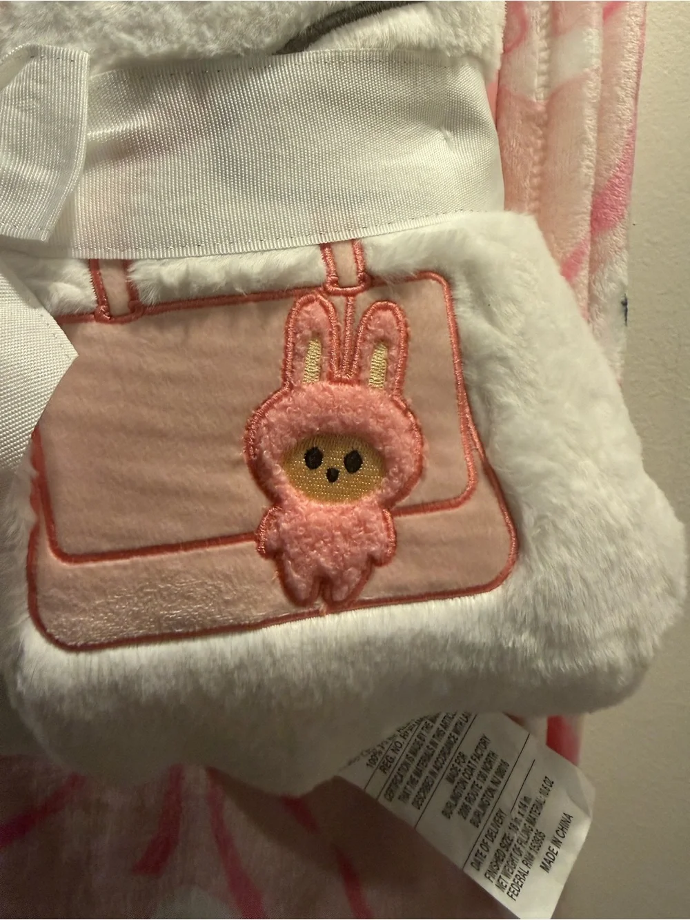 Glam Ghoul Pink Bow Ghost Halloween Blanket & Pillow Set Labubu Stanley Cup